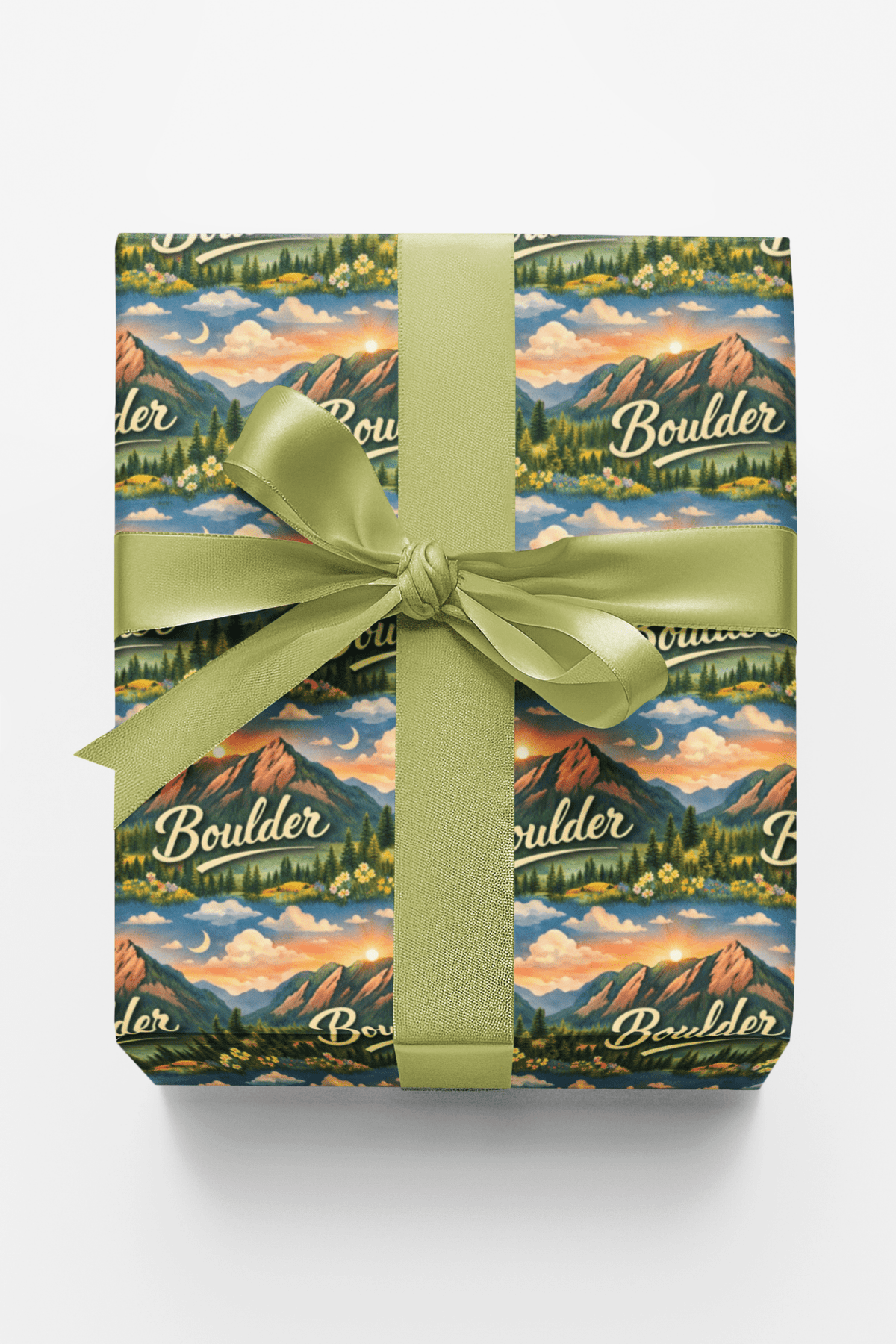 Boulder Flatirons Gold Wrapping Paper