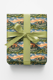 Boulder Flatirons Gold Wrapping Paper