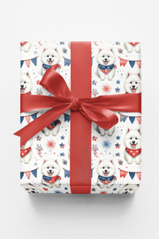Patriotic Samoyeds Wrapping Paper