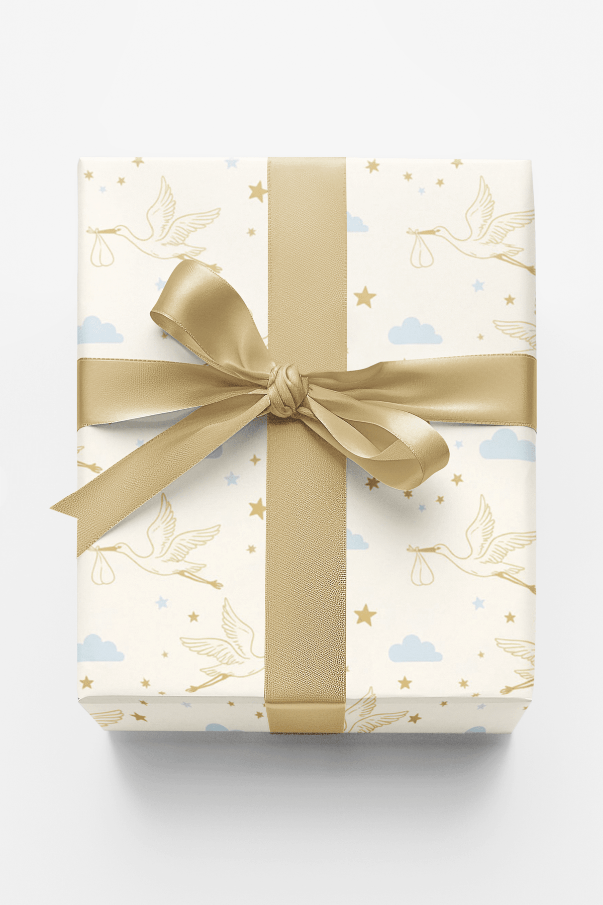 Golden Stork Skies Wrapping Paper