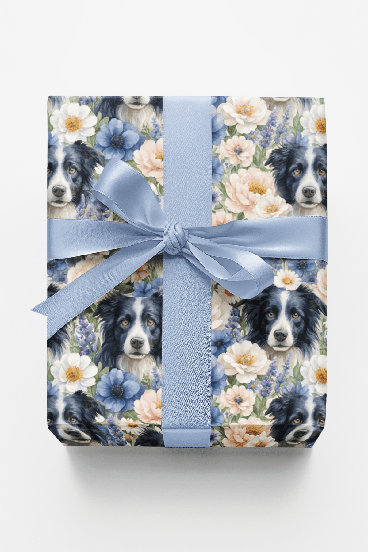Border Collie Bloom Wrapping Paper