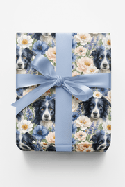Border Collie Bloom Wrapping Paper