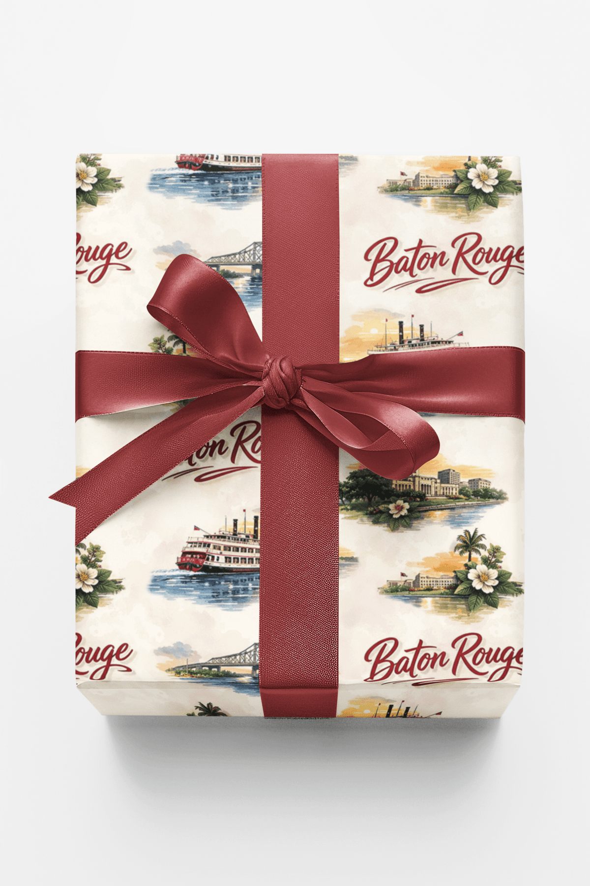 Baton Rouge River Statehouse Wrapping Paper