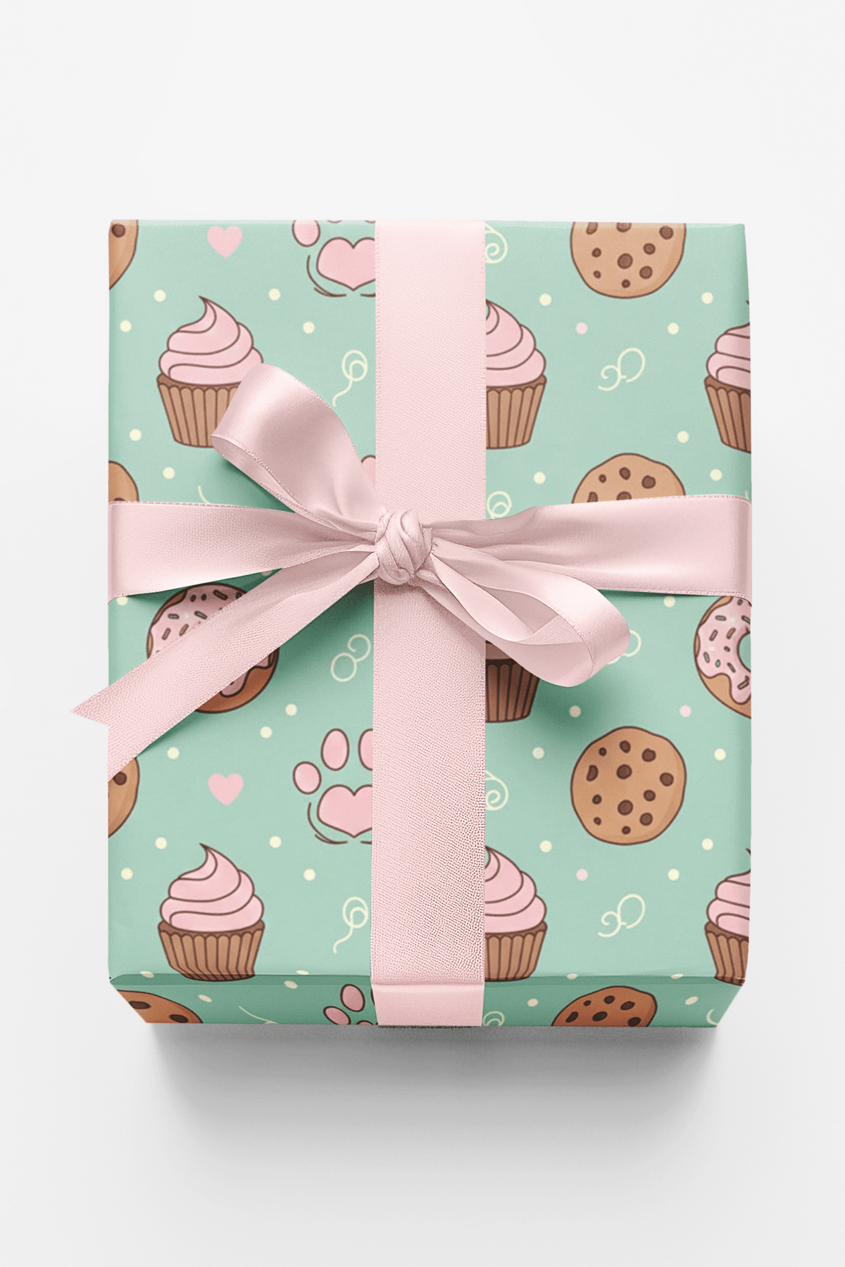 Paws & Pastry Mint Wrapping Paper