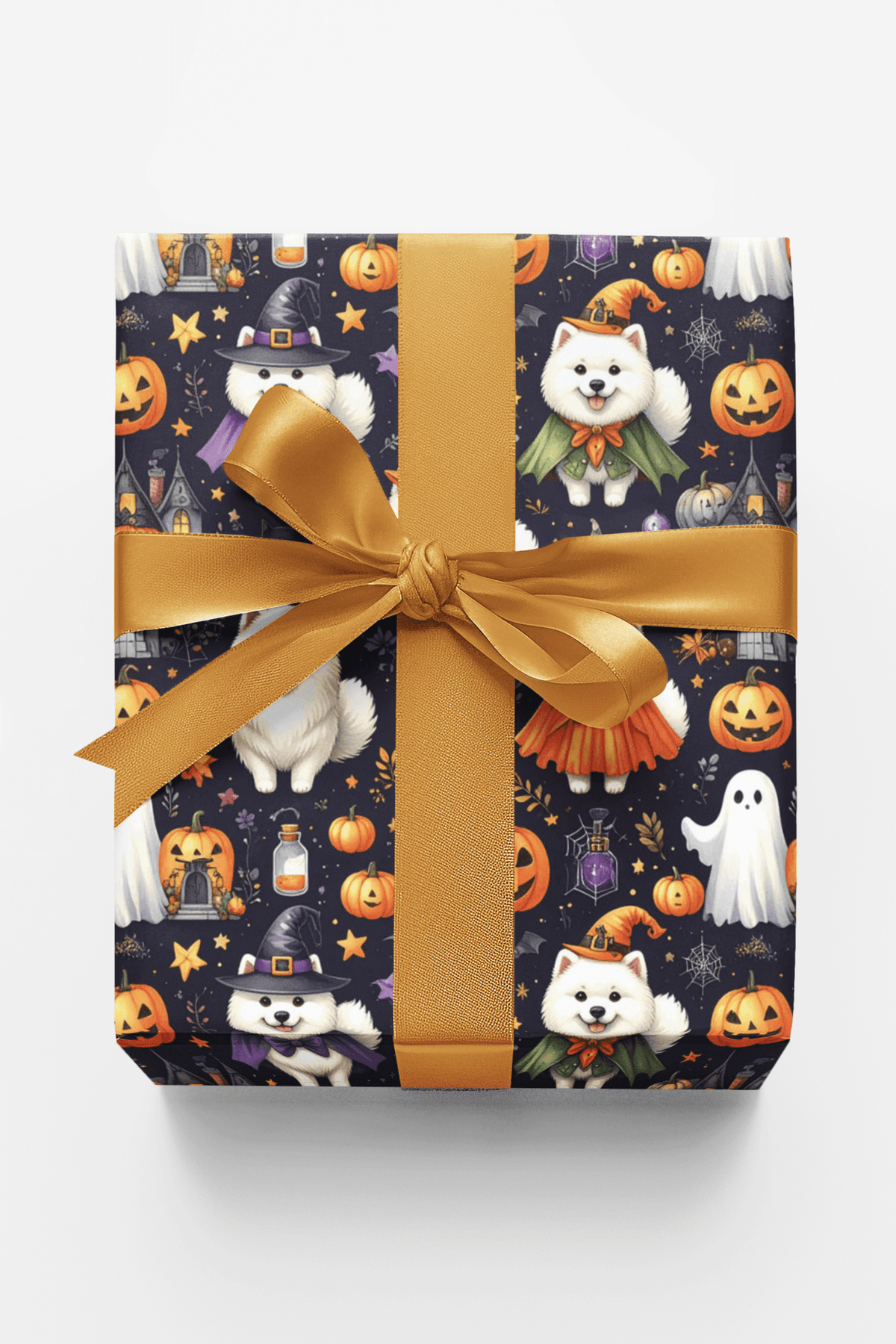 Halloween Samoyeds Wrapping Paper