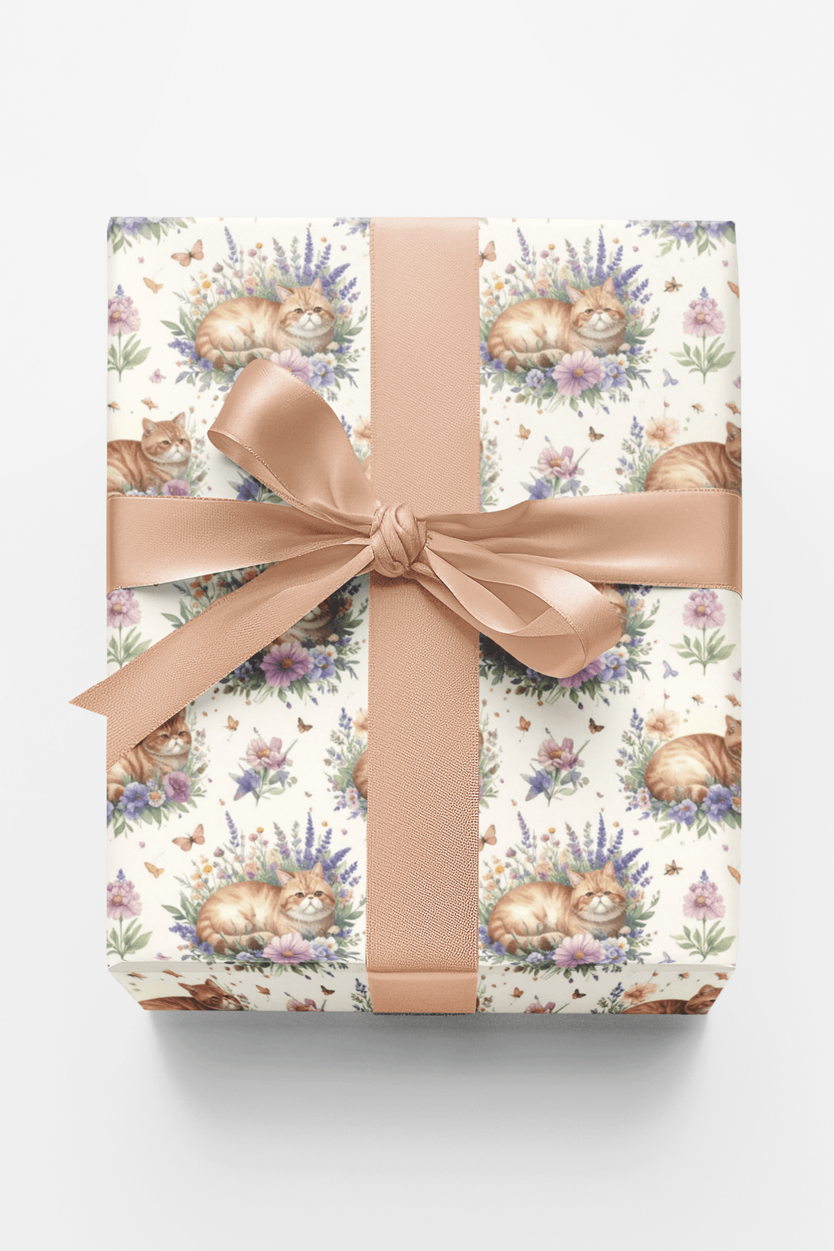 Cats & Floral Cottage (exotic Shorthair) Wrapping Paper
