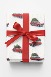 Vintage Christmas Tree Run Wrapping Paper