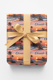 Oceanside Coastal Pier Glow Wrapping Paper