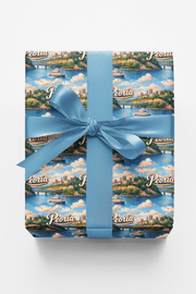 Peoria River City Glow Wrapping Paper