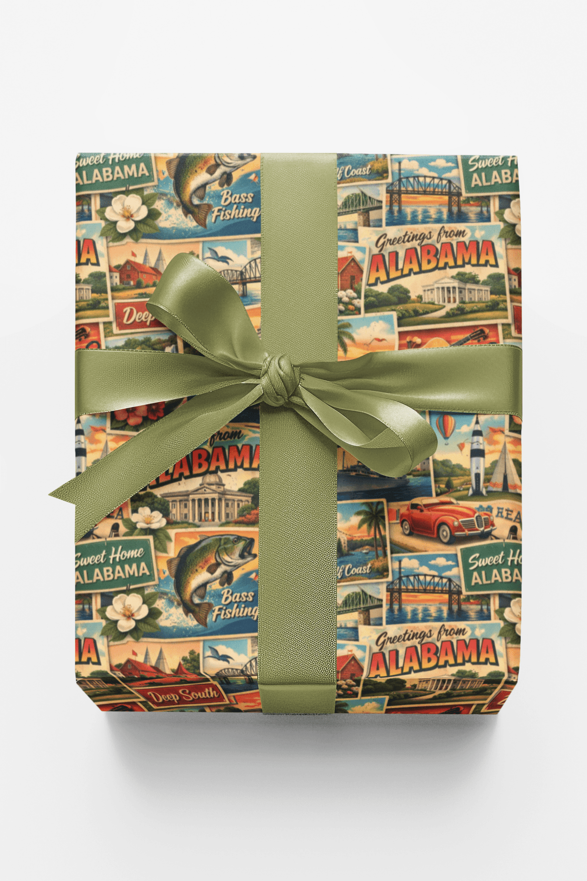 Alabama Postcard Memories Wrapping Paper