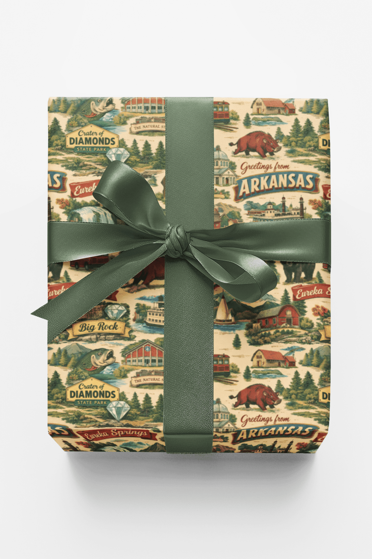 Arkansas Postcard Memories Wrapping Paper