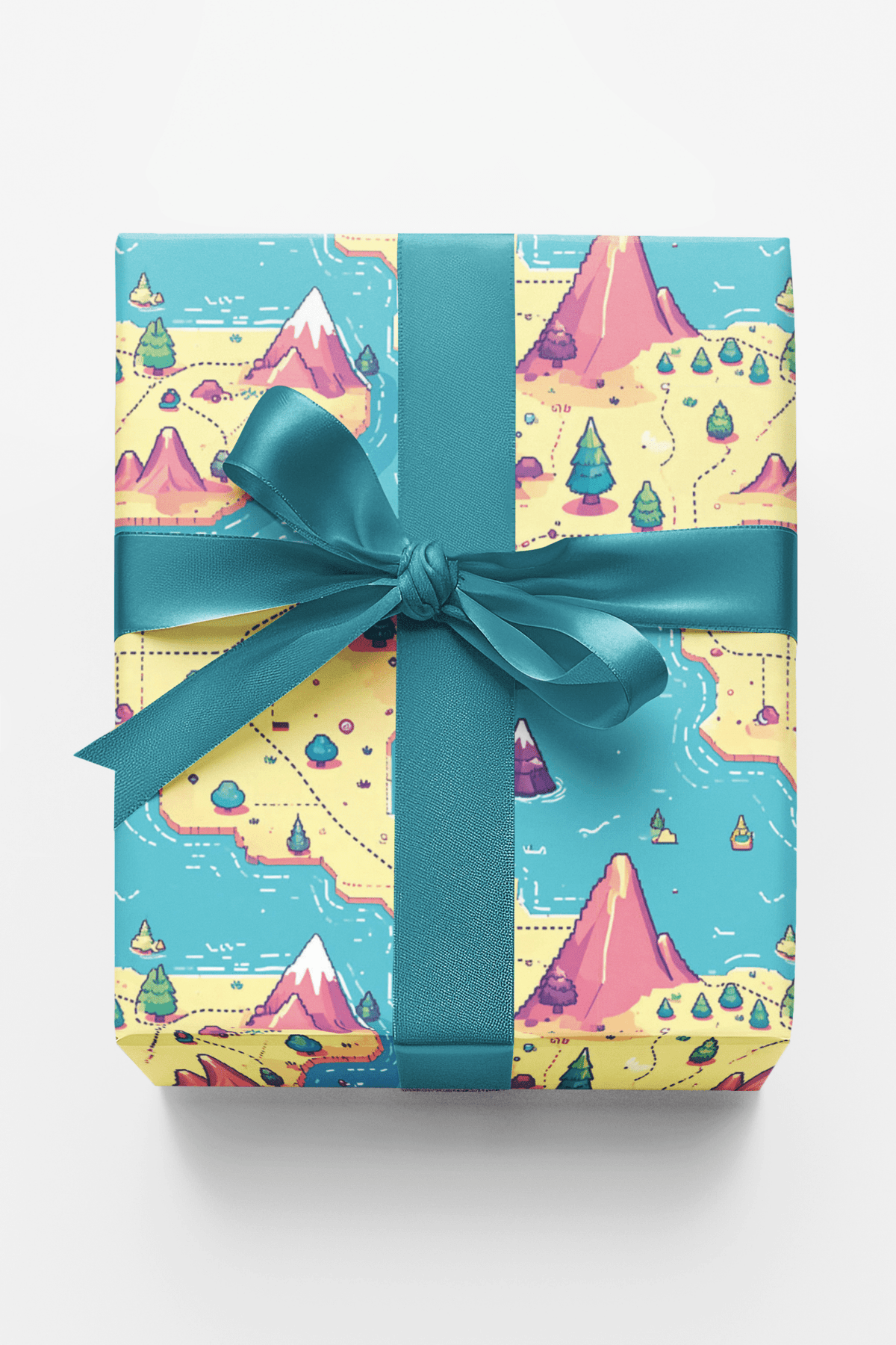 Retro Adventure Map Wrapping Paper