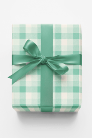 Gingham Gala Mint Wrapping Paper