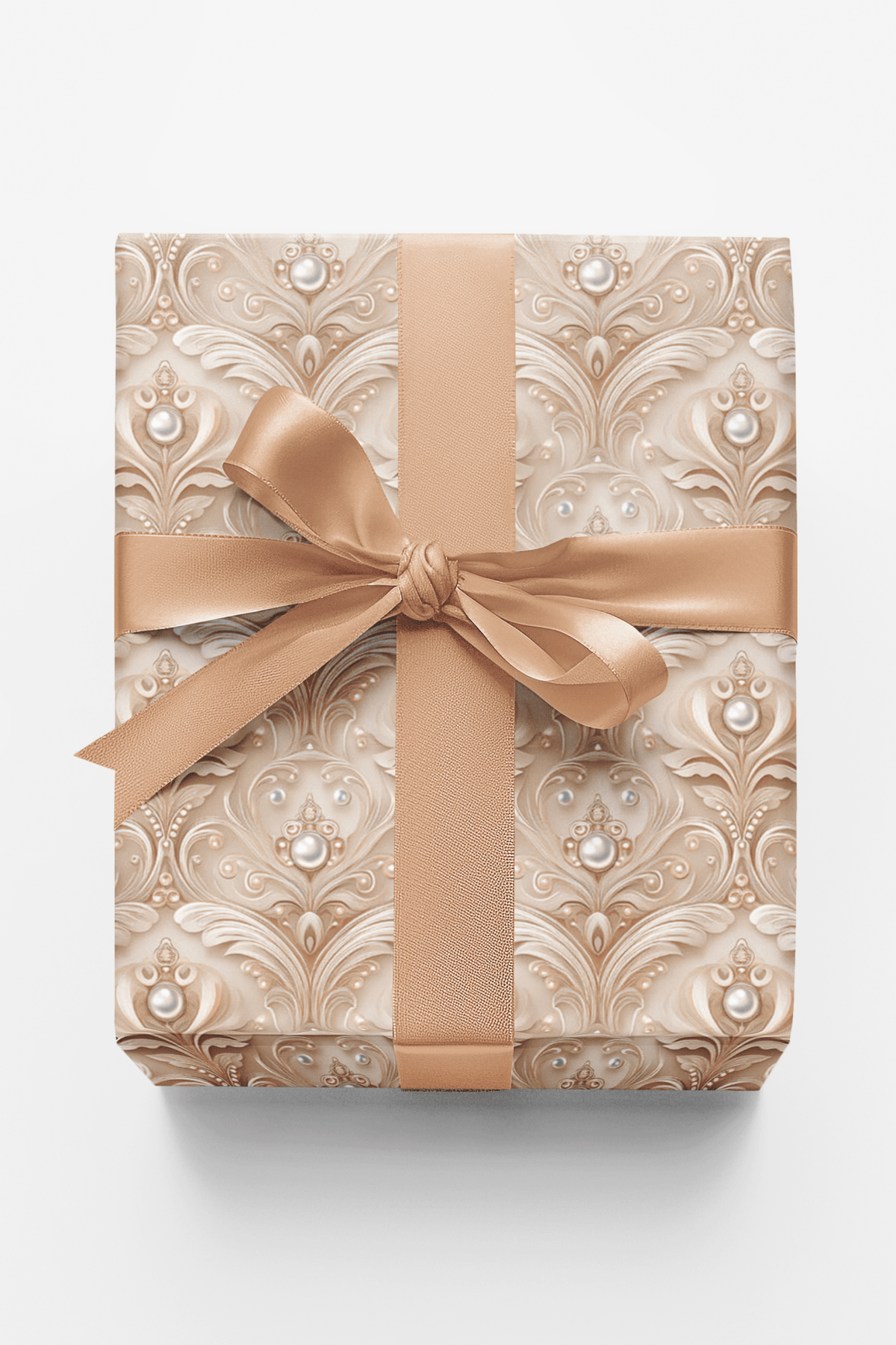 Bridal Pearl Damask Wrapping Paper