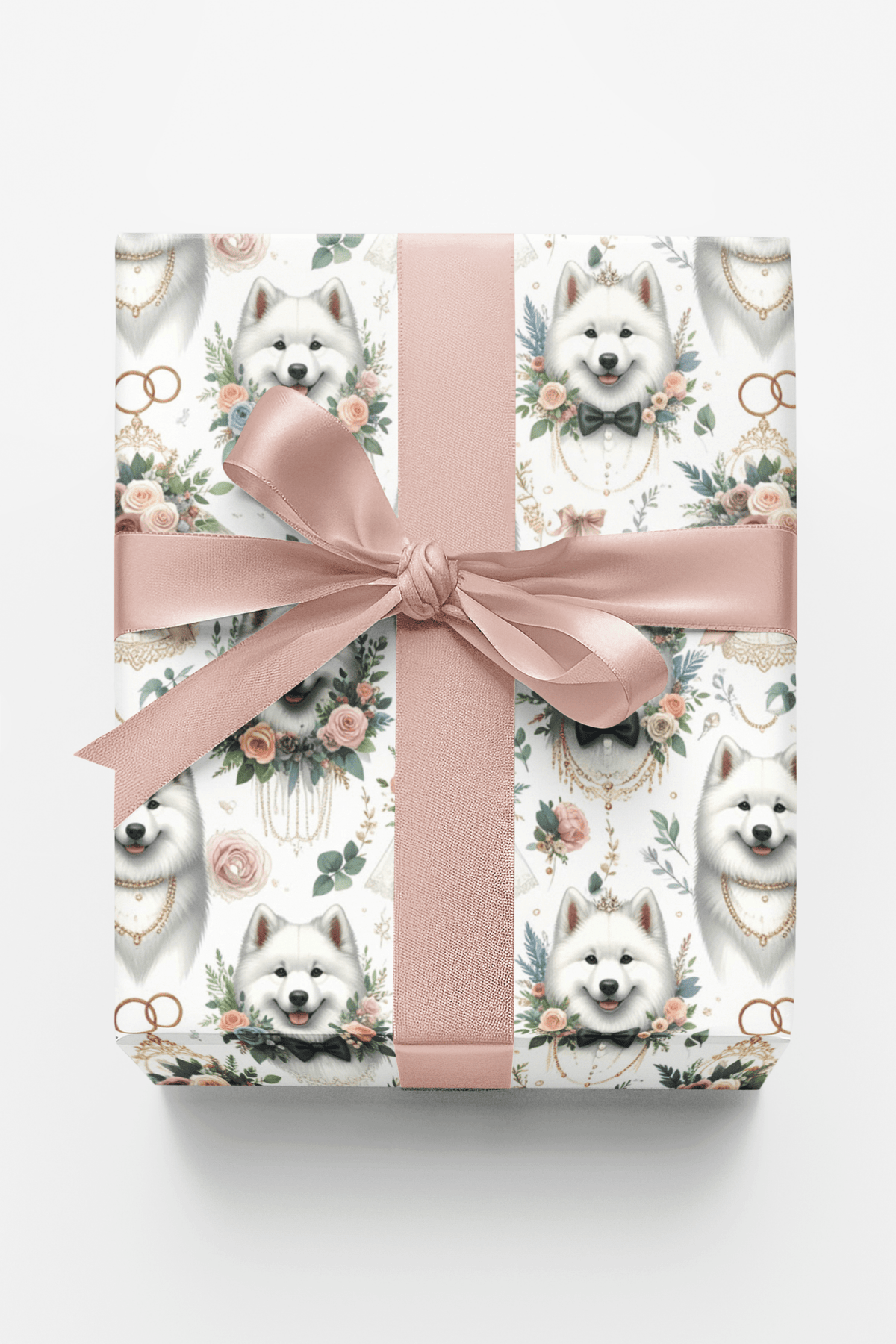 Wedding Samoyeds Wrapping Paper