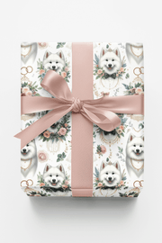 Wedding Samoyeds Wrapping Paper