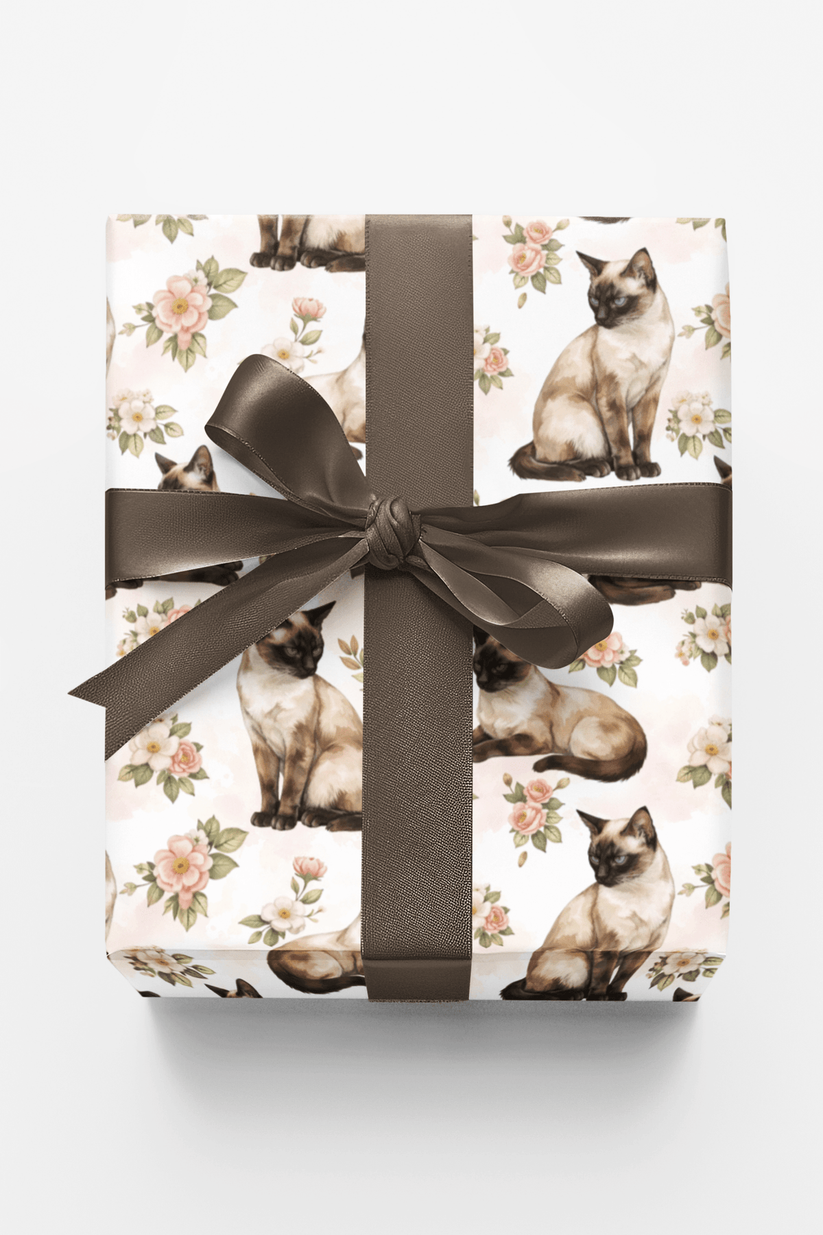 Sleek Siamese Silhouettes Wrapping Paper