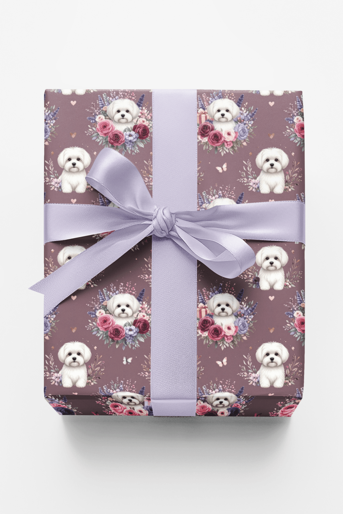 Floral Maltese Mother’s Day Wrapping Paper