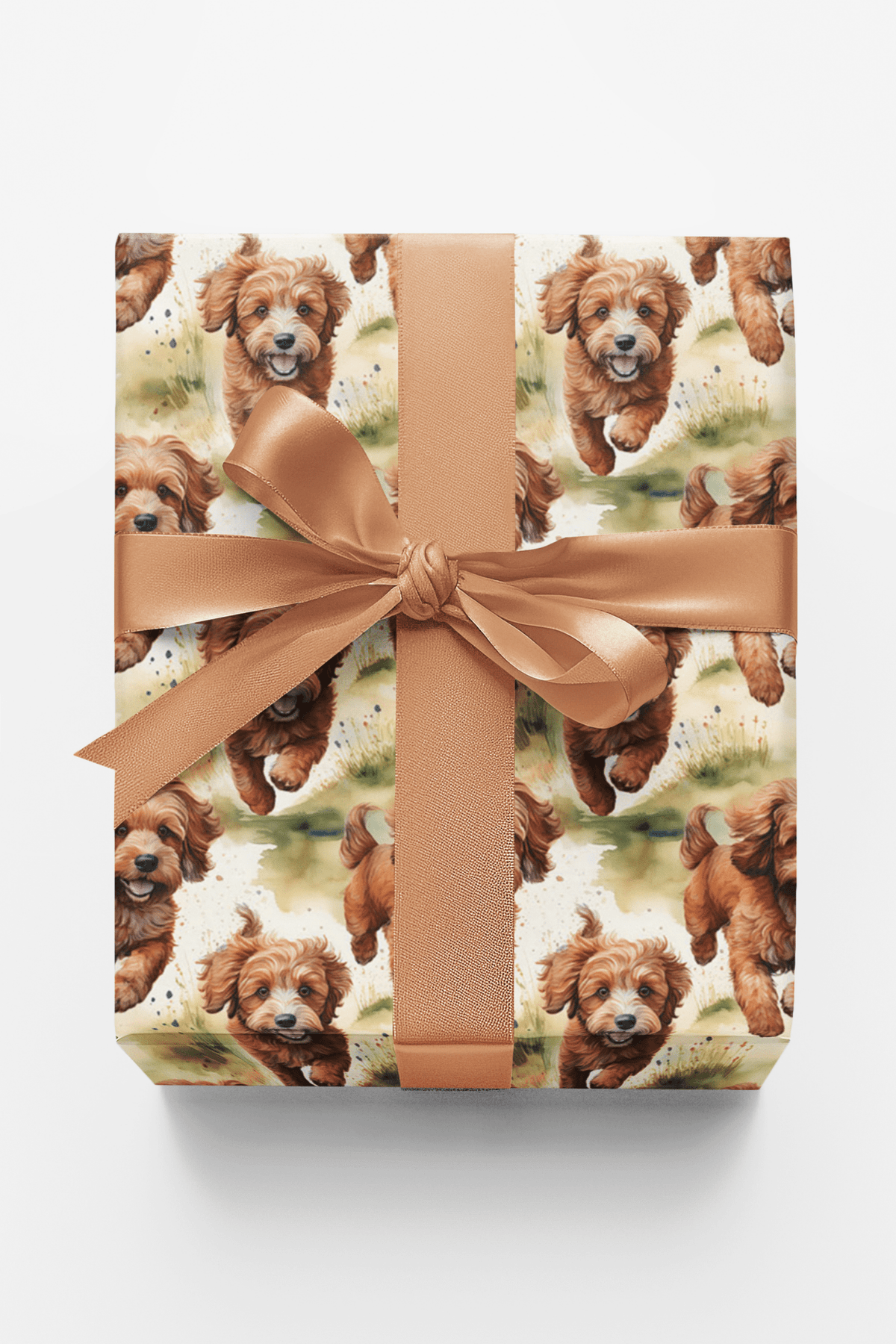 Sunlit Cavapoo Fields Wrapping Paper