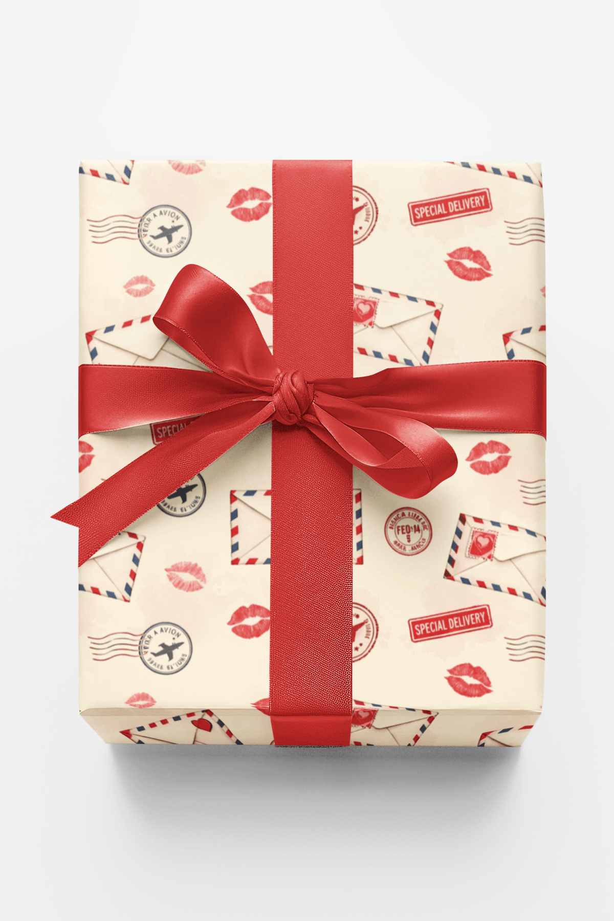 Postmarked Kisses Wrapping Paper