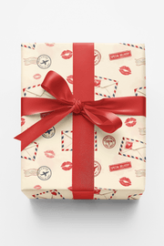 Postmarked Kisses Wrapping Paper