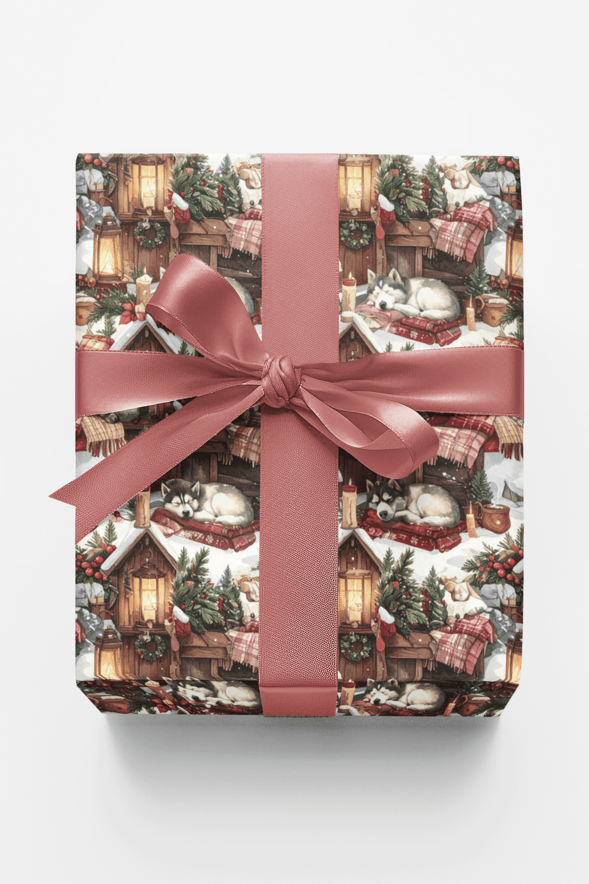 Cozy Cabin Christmas (alaskan Husky) Wrapping Paper