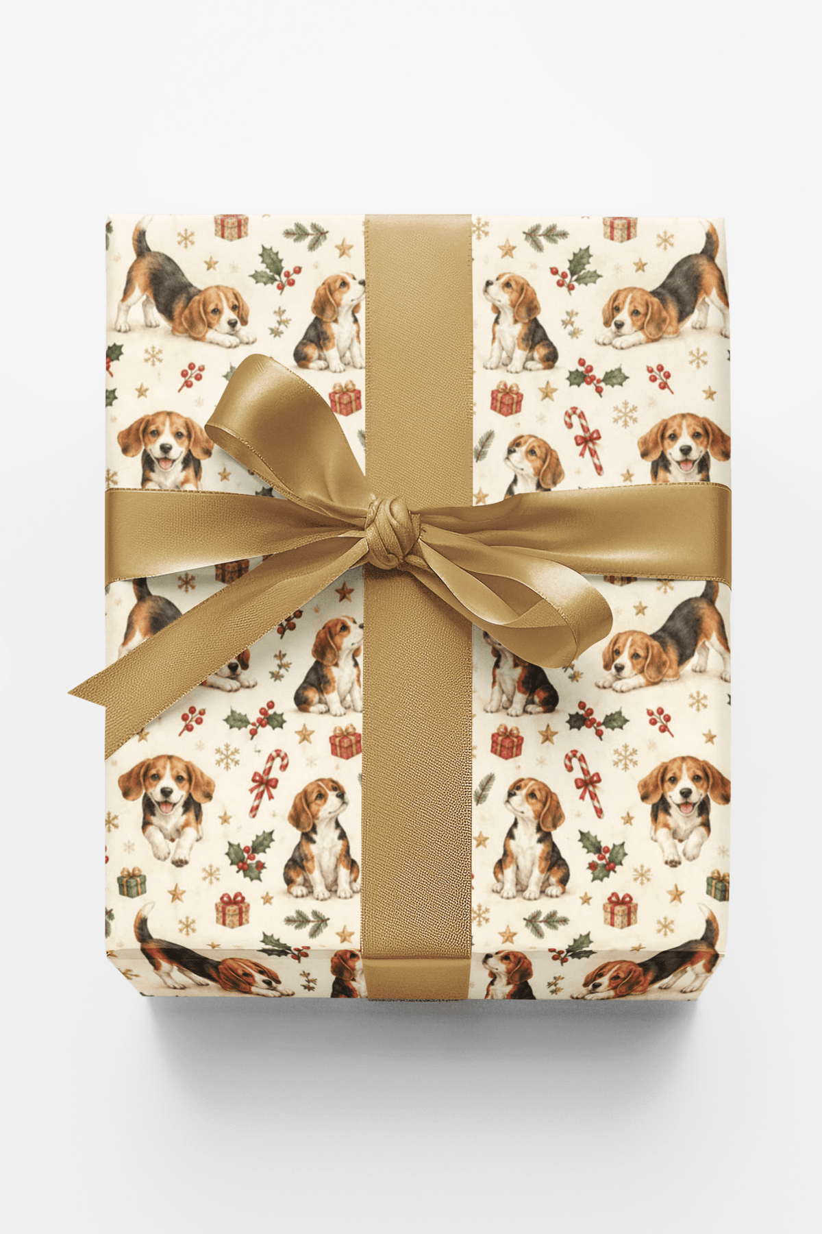 Merry Beagle Playtime Wrapping Paper