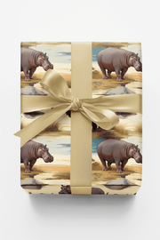 Safari Stroll: Hippopotamus Wrapping Paper