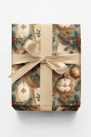 Vintage Ornament Registry Wrapping Paper