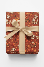 Red Merle Aussie Autumn Harvest Wrapping Paper