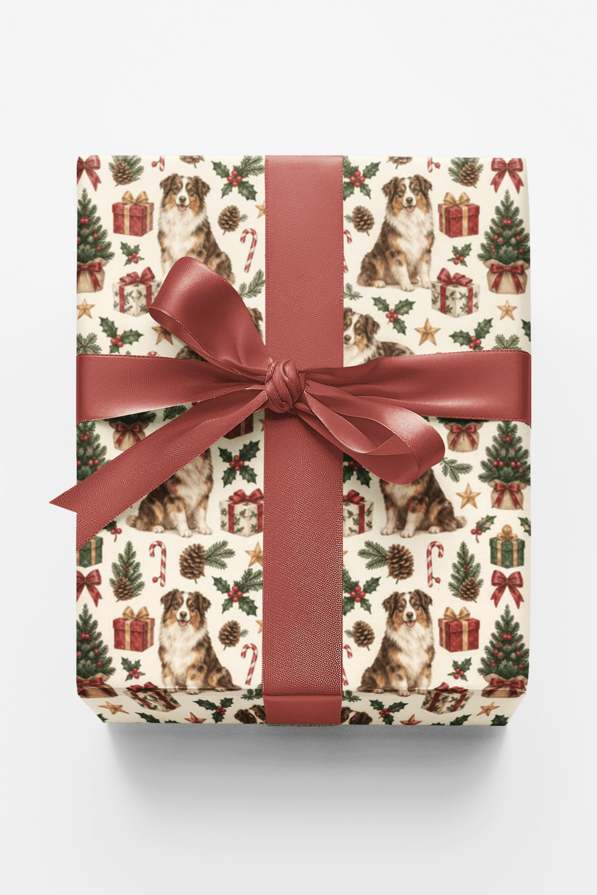 Australian Sheperd Santa's Workshop Wrapping Paper