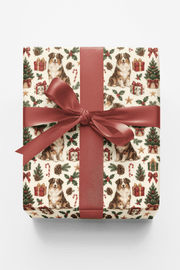 Australian Sheperd Santa's Workshop Wrapping Paper