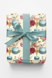 Parisian Macaron Garden Wrapping Paper