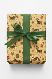 Beagles In Santa Hats Wrapping Paper