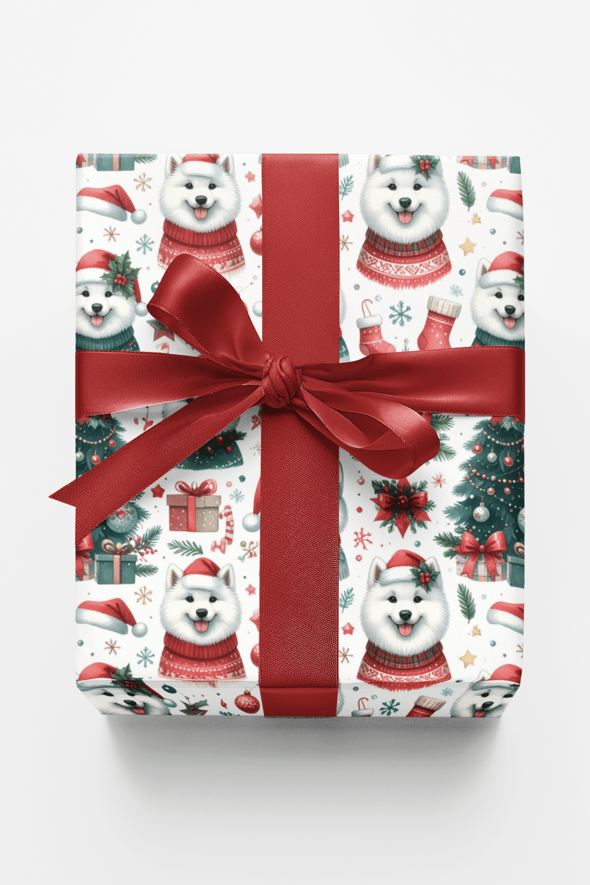 Samoyed Holiday Glossy Wrapping Paper
