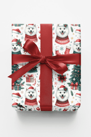 Samoyed Holiday Glossy Wrapping Paper