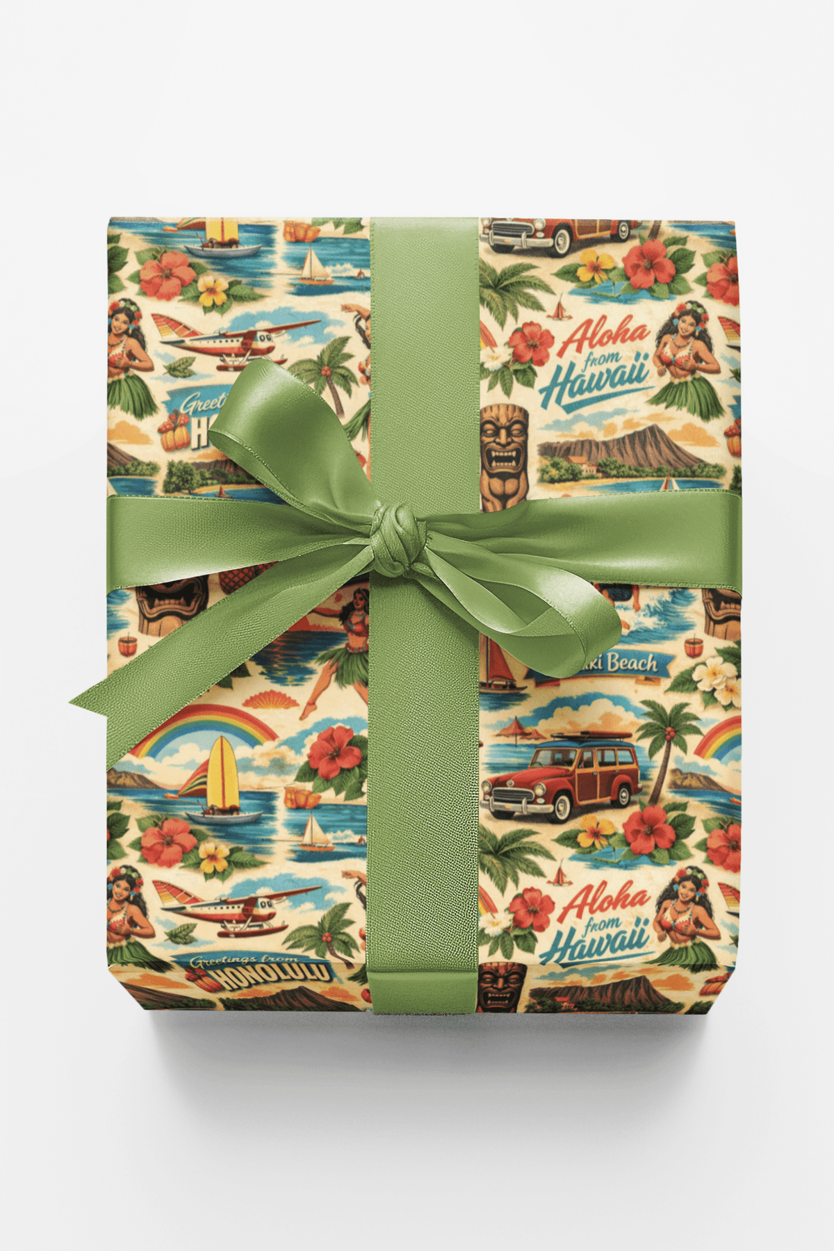 Hawaii Postcard Memories Wrapping Paper