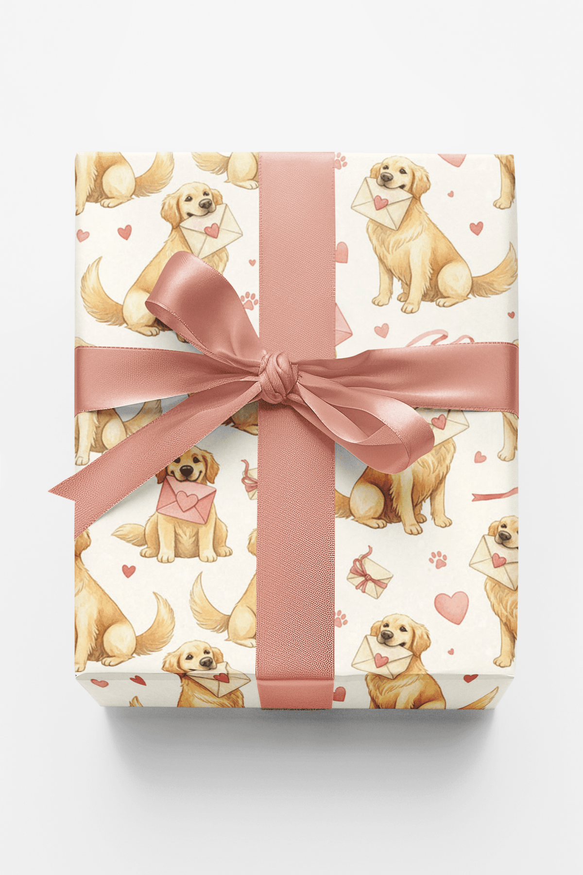Golden Love Notes Wrapping Paper