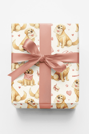 Golden Love Notes Wrapping Paper