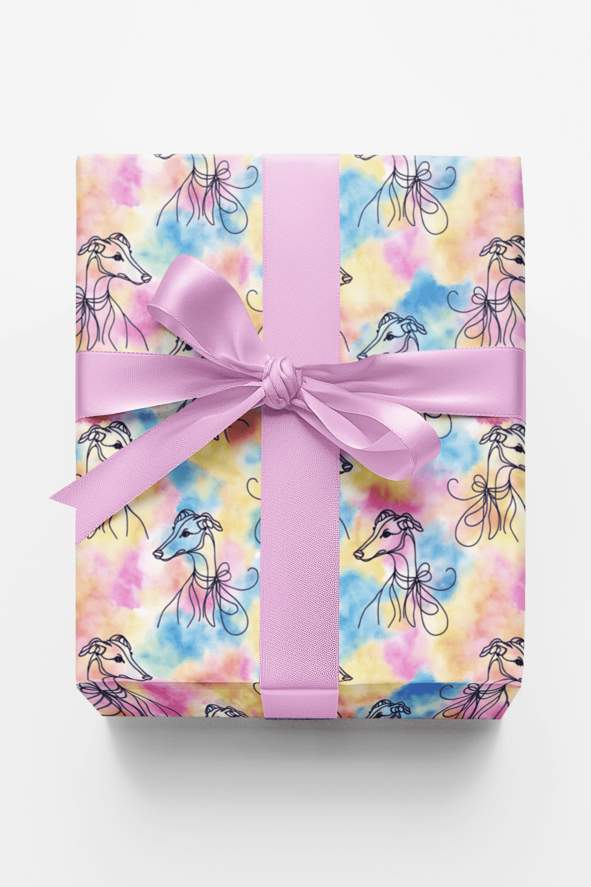 Whippet Watercolor Wash Wrapping Paper