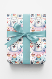 Birthday Celebration Samoyeds Wrapping Paper
