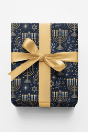 Menorah & Star Elegance Wrapping Paper