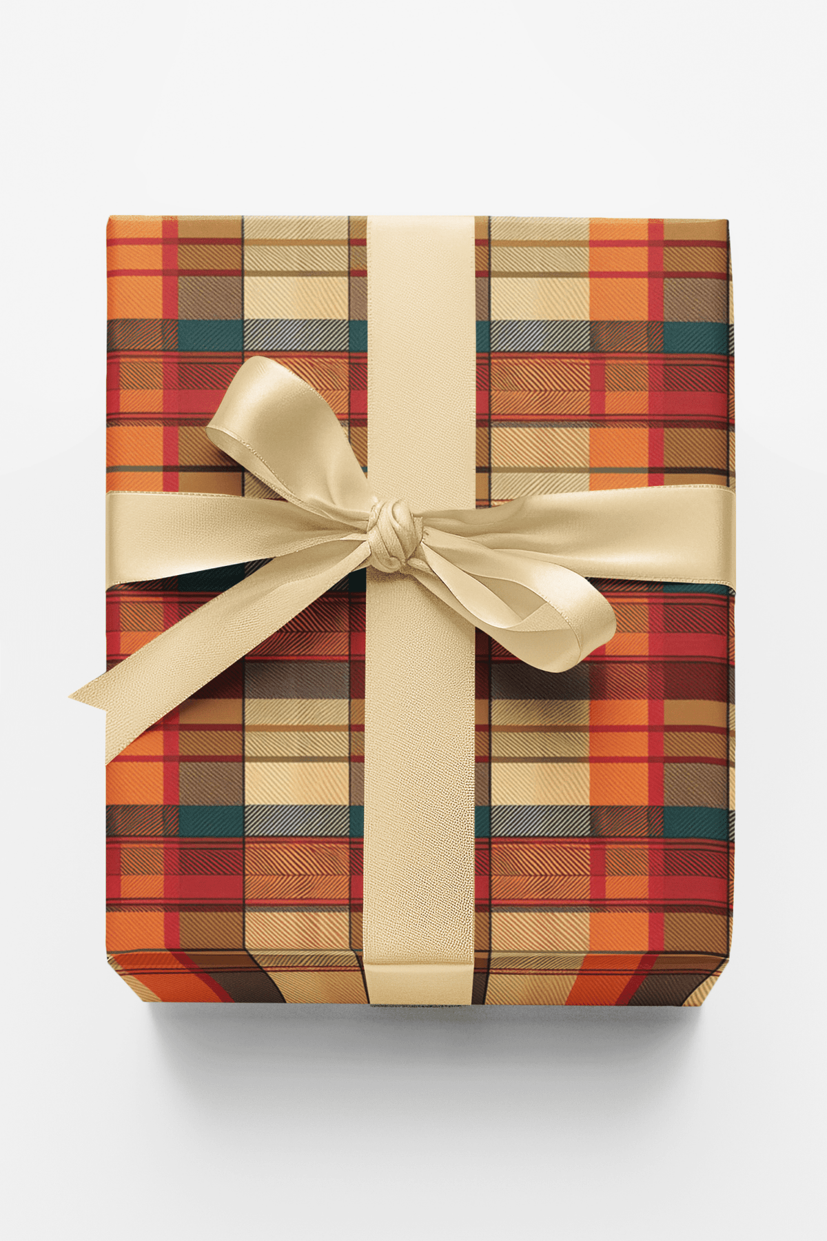 Autumn Orchard Plaid Wrapping Paper