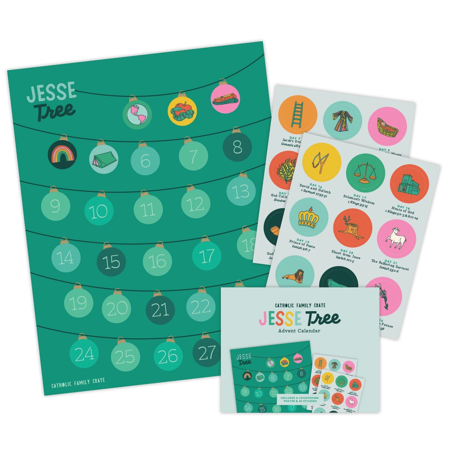 Jesse Tree Advent Sticker Calendar