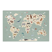 World Map Rug - Oh, The Places You'll Go / Adventures Await