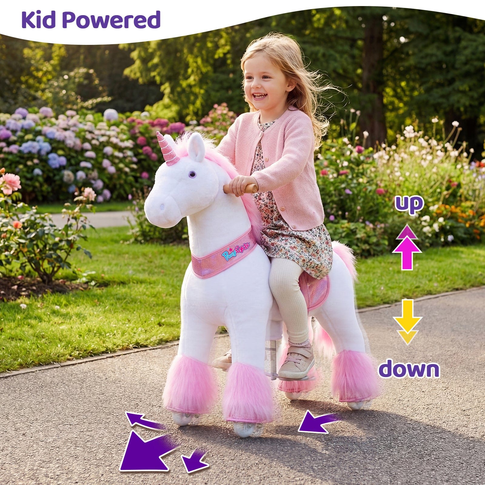 Model U Ride-on Plush Unicorn Age 4-8 Pink
