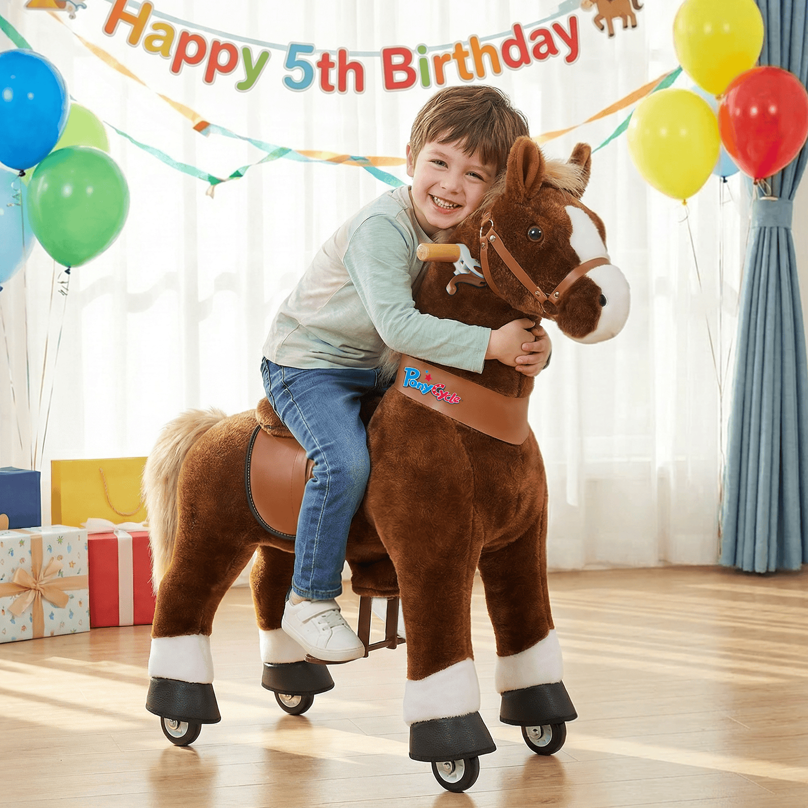 Model U Ride-on Pony Toy Age 4-8 Brown
