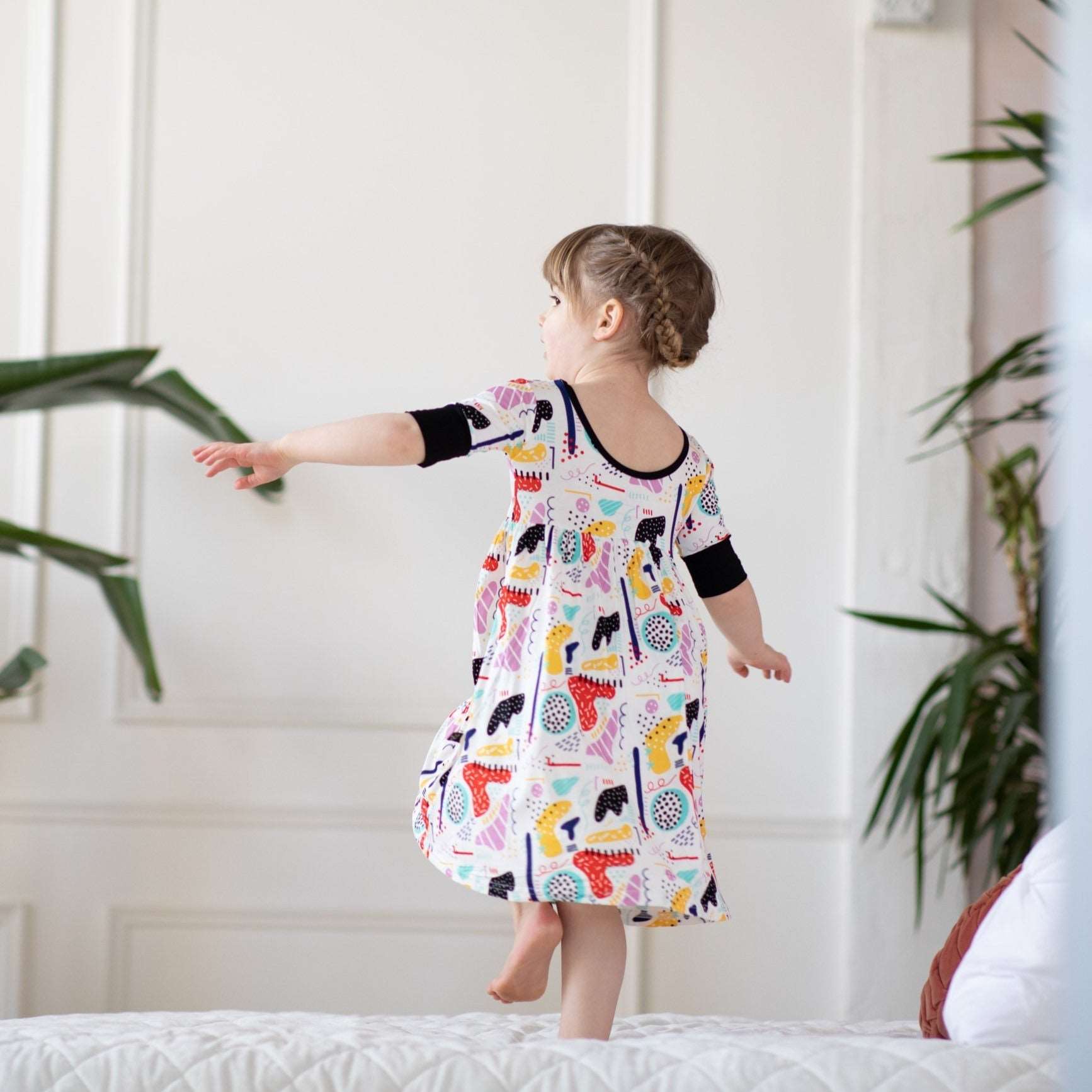 Modern Art Children's Bamboo Twirl Dress