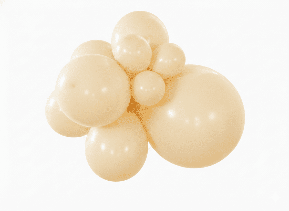 Premium Buttercream Latex Balloon Cluster (5", 11” And 17”)