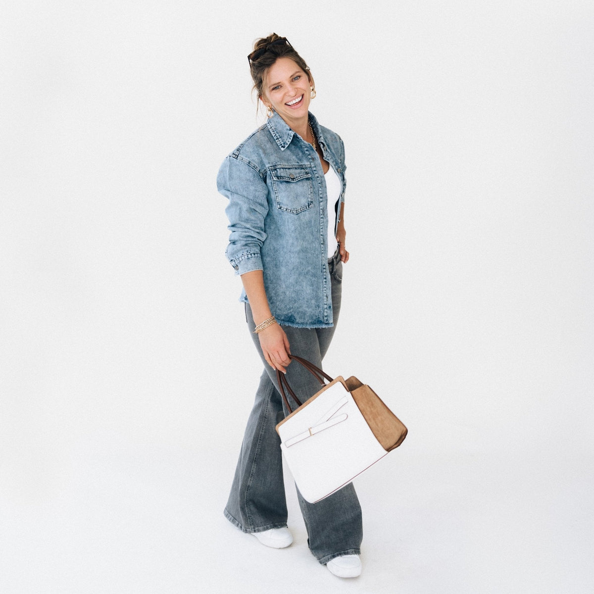 Blue Raw Hem Denim Jean Jacket - Women